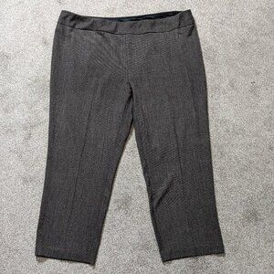 INVESTMENTS Brown High-Rise Pull-On Cropped Knit Pants; Size 24W Short